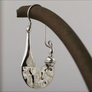 925 sterling silver  hammered earrings 2x1 “